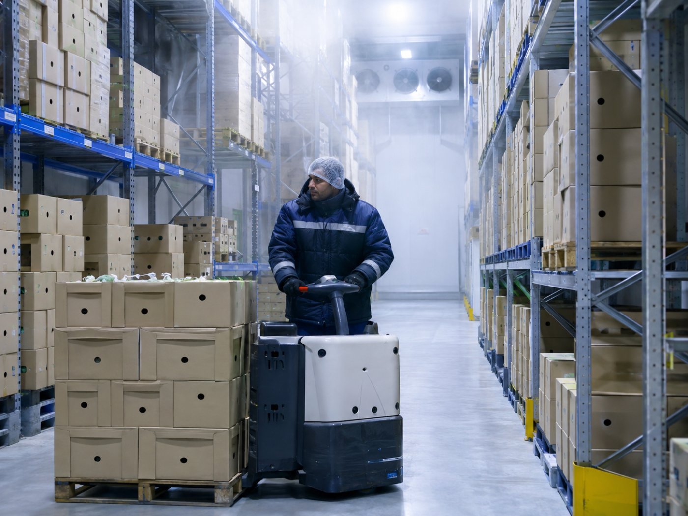 Chilled cross-dock warehouse where splitting a part-load between two delivery addresses takes place